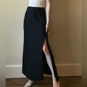 Black maxi skirt with slits